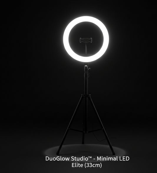 DuoGlow Studio™ - Minimal LED Ring Light con Supporto Smartphone