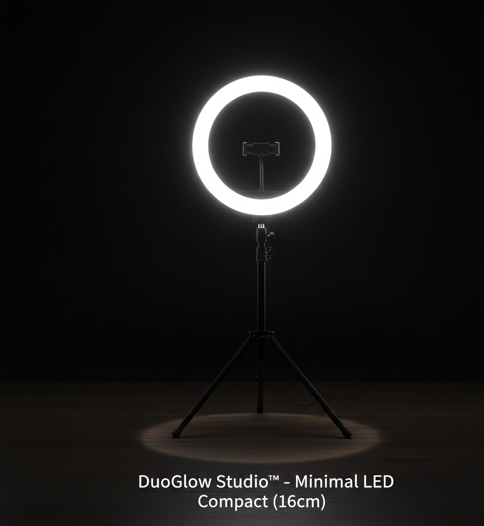 DuoGlow Studio™ - Minimal LED Ring Light con Supporto Smartphone